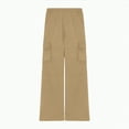 thumbnail image 4 of Ccpelsie Boy's Wide Leg Sweatpants Boy Fleece Open Bottom Straight Trousers Baggy Lounge Running Athletic Joggers Pants with Pockets(A01-Khaki,14-15 Years), 4 of 6
