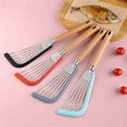 thumbnail image 4 of XMMSWDLA Comfortable Handle Fish Spatula Nonstick, Slotted Nylon Fish Spatula with Rubber Wrapped Plastic Handle for Frying Flipping, Turning, Lightweight but Sturdy Wide Thin Turner, 4 of 6