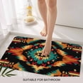thumbnail image 6 of Boho Orange Teal Doormat Outdoor Entrance 24"x36", Geometric Vintage Southwestern Ethnic Absorb Moisture Dirt Door Mats, Non-Slip Rubber Backing Floor Mats Indoor, Low-Profile Front Door Rugs, 6 of 9