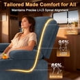 thumbnail image 4 of Oversized Manual Recliner, 3-Position Recliner with Hidden Arm Storage, Cup Holder & Side Pocket, Living Room & Bedroom Single Sofa, Blue, 4 of 6