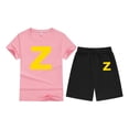 thumbnail image 3 of SXcggal Z Lettre Col Rond Imprimé Costume à Manches Courtes pour Enfants Mignon Confortable Léger Usage Quotidien, 3 of 3