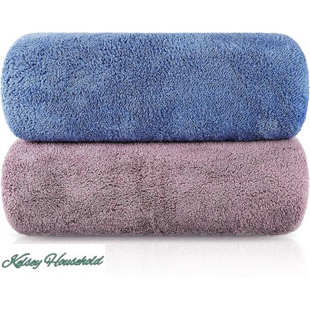 2 bath towels and bath towels absorbent quick drying microfiber towels, soft textu machine washable