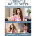 thumbnail image 4 of Casual Nights Women's Snap Front House Dress, Lightweight Short Sleeve Cotton-Poly Knit Duster Robe with Pockets, Mid-Calf, Floral Pink Medium, 4 of 4