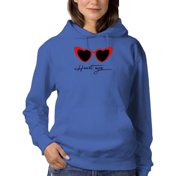 Retro Red Heart Sunglasses Hoodie Women -Image by Shutterstock, Female Large