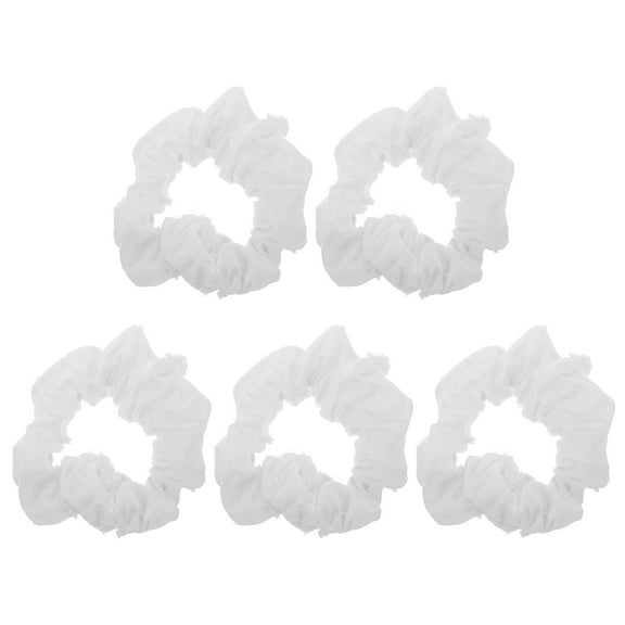 Supvox 5pcs Soft Small Scrunchies For Thick Hair High Elasticity Hair Accessories For Women White
