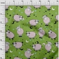 thumbnail image 3 of oneOone Polyester Spandex Green Fabric Kids Sheep Dress Material Fabric Print Fabric By The Yard 56 Inch Wide, 3 of 4