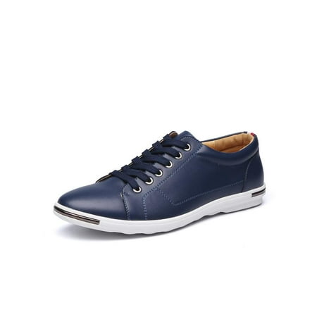 Athletic Leather Loafers - Fashion Men's Casual Breathable Loafer Leather Sneaker Business Flats Shoes