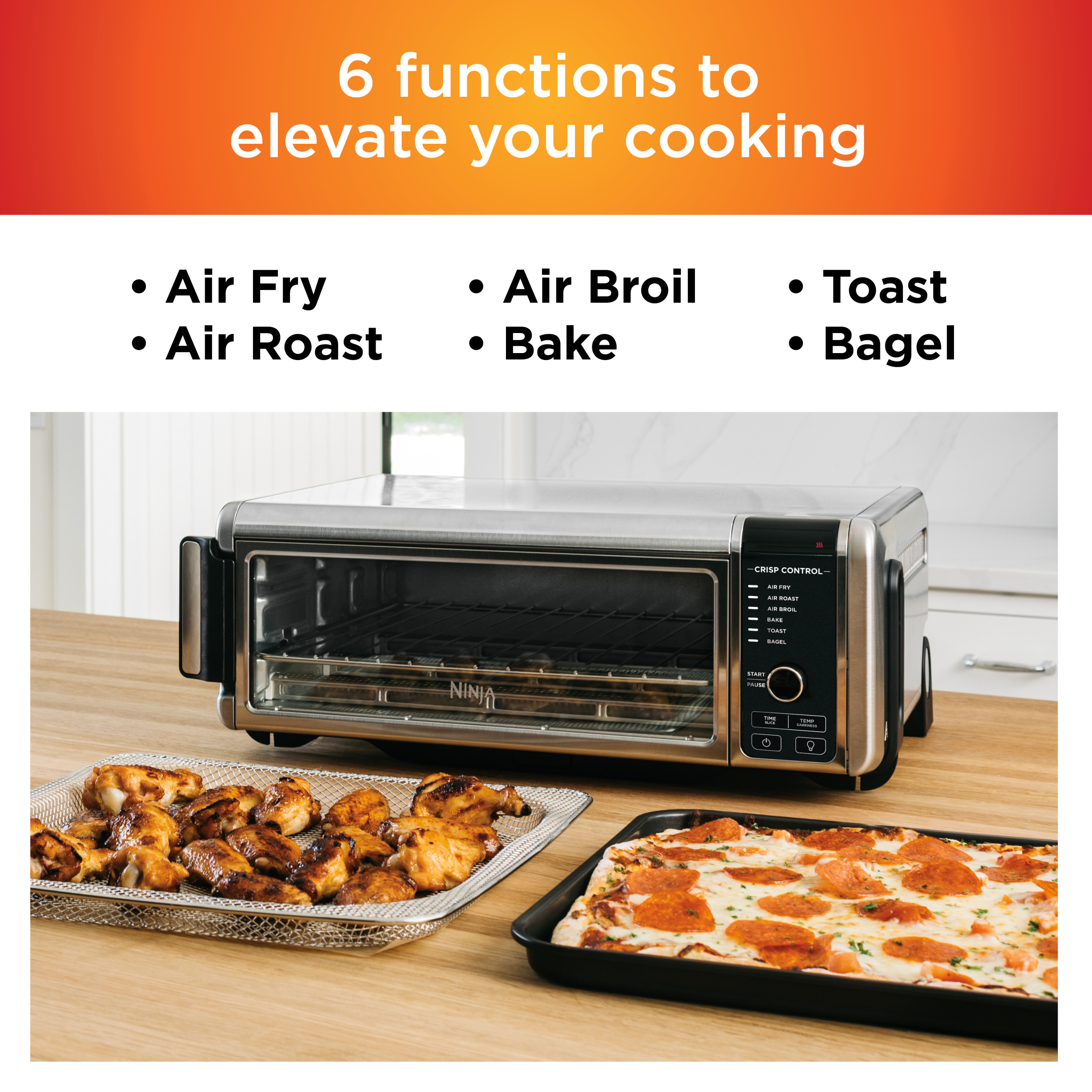 Ninja® SP100 Foodi™ 6-in-1 Digital Air Fry Oven, Large Toaster Oven, Flip-Away for Storage - image 3 of 11