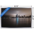 thumbnail image 3 of Cityscapes - Chicago, Illinois Skyline at Night Wall Poster, 22.375" x 34", Framed, 3 of 3