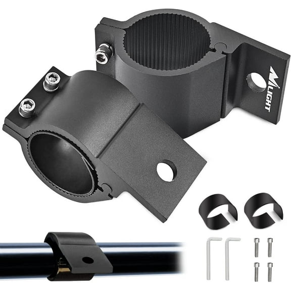 Nilight Tube Clamp Bracket Fit 2.87 to 3.2 Inch Round Bull Bar Crash Bar Guard Roof Rack Roll Cage Bumper for Offroad LED Light Bar Work Driving Whip Light Mounts on Truck ATV UTV, 2 Years Warranty