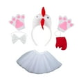 thumbnail image 2 of Segolike Chicken Animal Costume 5Pcs/Set Easter for Holiday Cosplay Halloween Party Girls White, 2 of 8