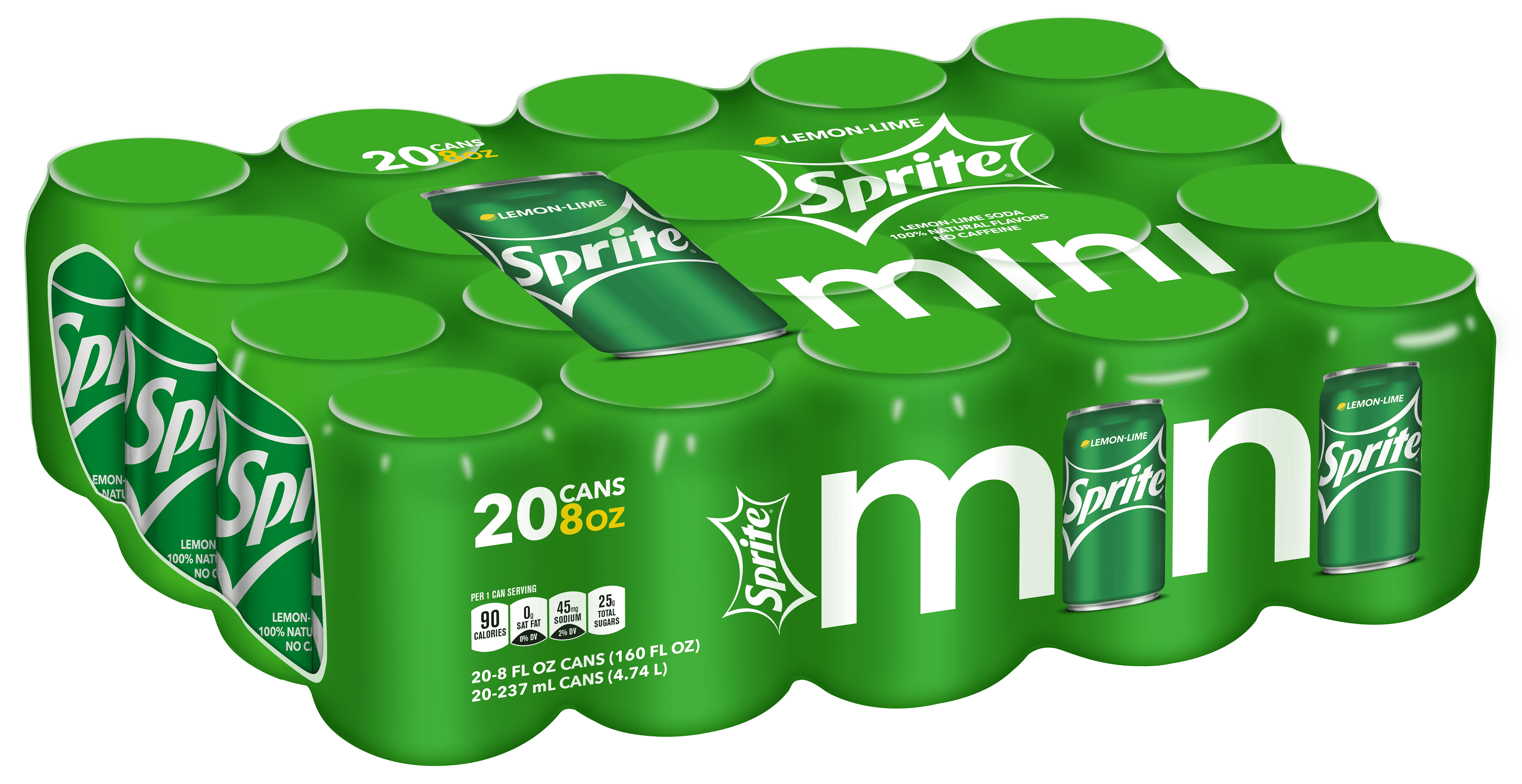 Sprite Lemon Lime Soda Soft Drinks, 8 fl oz, 20 Pack