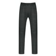thumbnail image 2 of Unique Bargains Men's Checked Pants Regular Fit Flat Front Formal Business Dress Pants 38 Black, 2 of 6