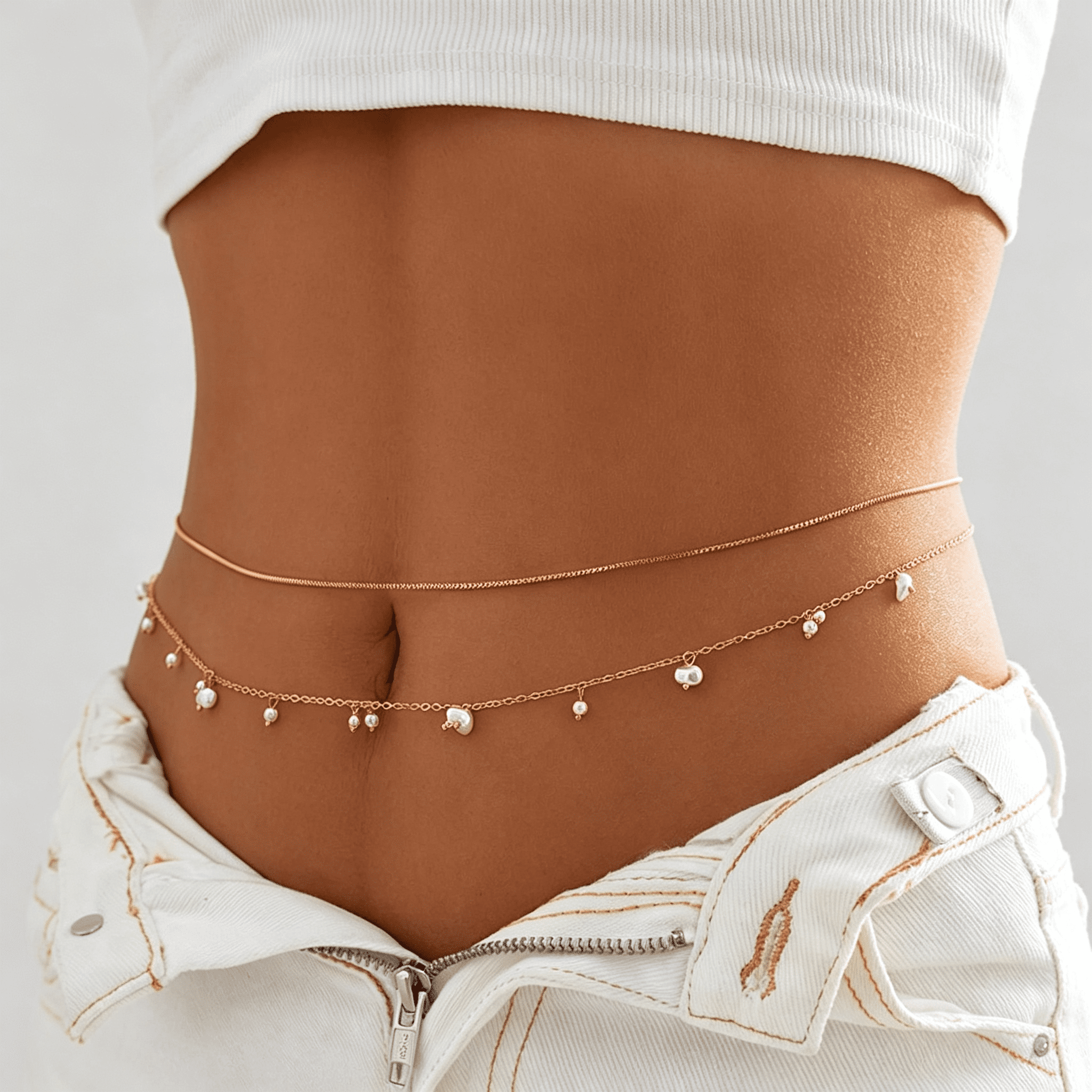 DESIGNICE Body Chain Belly Chain Silver Gold Waist Chain Body Chain ...