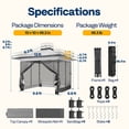 thumbnail image 6 of SPECSTAR Pop Up Gazebo 13x13ft Outdoor Canopy Tent with Mosquito Netting and Center Lock, Instant Outdoor Canopy 2-Tiered Vented Top 3 Adjustable Height for Patio Garden Backyard, Gray, 6 of 8