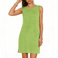 thumbnail image 3 of Sentmoon Robe Bohème Grande Taille Plage Sans Manches Col Rond Robe Maxi pour Femmes Printemps Imprimé à Pois Coupe Régulière Jolies Robes Actives pour Voyage et Vacances Vert m, 3 of 7