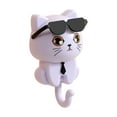 thumbnail image 1 of Stylish Cat Hooks Durable Key Holder Hanging Organizer for Coats Wall Mounted Cute Cat Design with Sunglasses for Home Entryway -Functional Storage Solution, 1 of 2