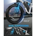 thumbnail image 4 of Qlife Racer Plus Electric Bike for Adults Peak 749W Motor Up to 19.8MPH, 4.0 Fat Tire Electric Mountain Bicycle with 48V 15.6AH Battery, 7 Speed Full Suspension Ebike(White), 4 of 9