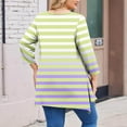 thumbnail image 5 of Sexlip Plus Size Women's Gradient Striped Handkerchief Hem Tunic Tops Long Sleeve Crewneck T-Shirts Loose Dressy Casual Blouse Yellow XL, 5 of 5