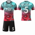 thumbnail image 1 of 2526 New Dragon Gradient Color No. 9 Mbappe 7 Vinicius Real Madrid Special Commemorative Edition Football Jersey Set 26 Real Madrid Color Dragon No. 5 Sockless SetL, 1 of 2