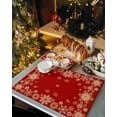 thumbnail image 2 of Christmas Placemats Set of 4 Snowflake White Gold Christmas Placemats for Dining Table Red Table Mat Winter Holiday Home Party Kitchen Table Decorations, 2 of 6