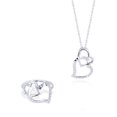 thumbnail image 1 of JeenMata Conjunto de Regalo de Joyas con Forma de Corazón Entrelazado con Diamantes, Anillo y Collar con Colgante, 1 of 6