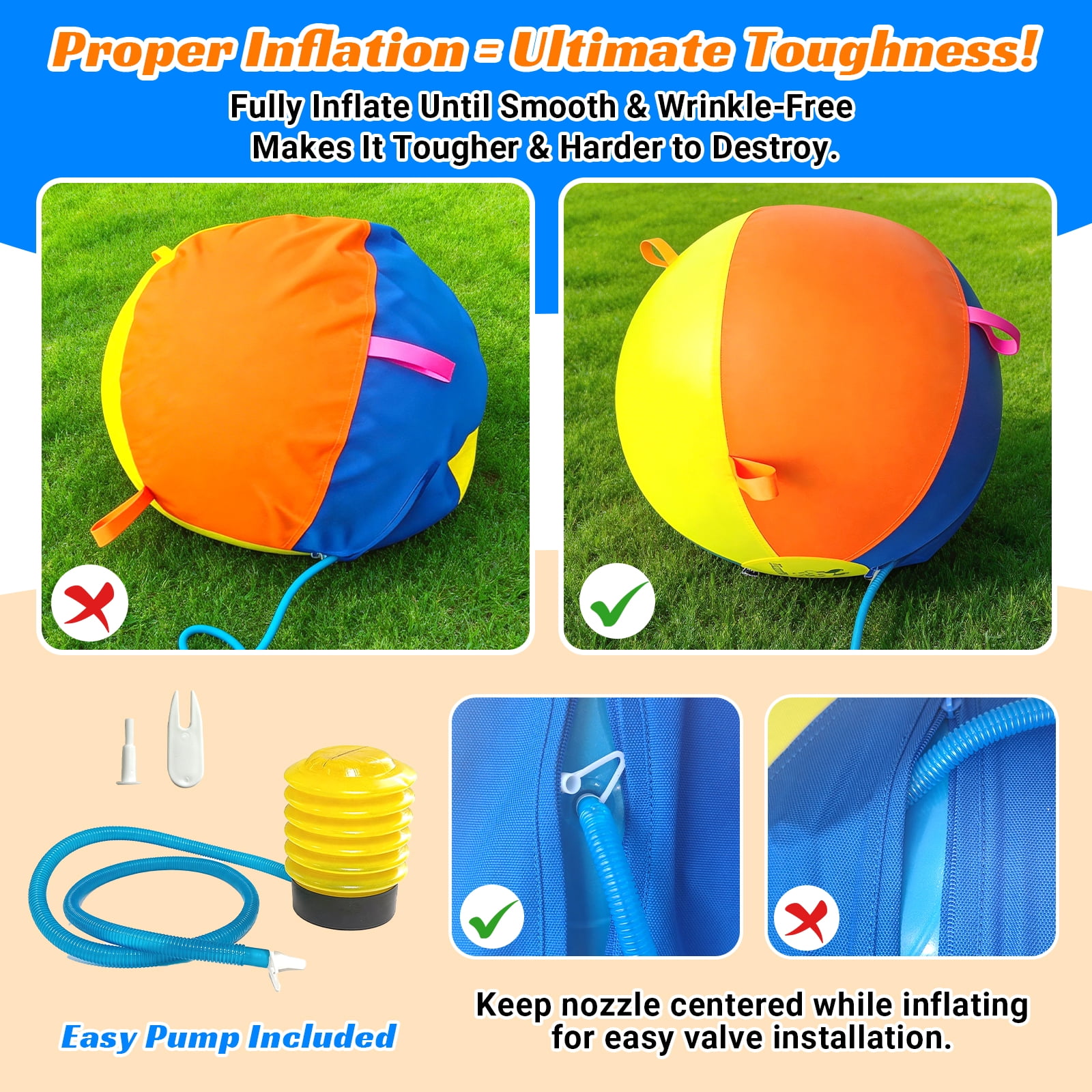 Hap Tim Herding Ball for Dogs Interactive Large Dog Ball with Handles Durable Outdoor Training Dog Toy for Medium to Large Dogs Corgis Australian Shepherd Cattle Dog Border Collie & Horses 22 Inch