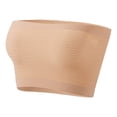 thumbnail image 2 of Voska Women's Strapless Bandeau Bra Seamless Bralette Soft Stretchy Non-Padded Wireless Tube Top Bras Complexion 32, 2 of 6
