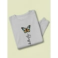 thumbnail image 3 of Butterfly Design Sweatshirt Women -Image by Shutterstock, Female XX-Large, 3 of 4