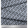thumbnail image 2 of Soimoi Blue Poly Georgette Fabric Plus Sign Geometric Printed Fabric 1 Yard 42 Inch Wide, 2 of 3