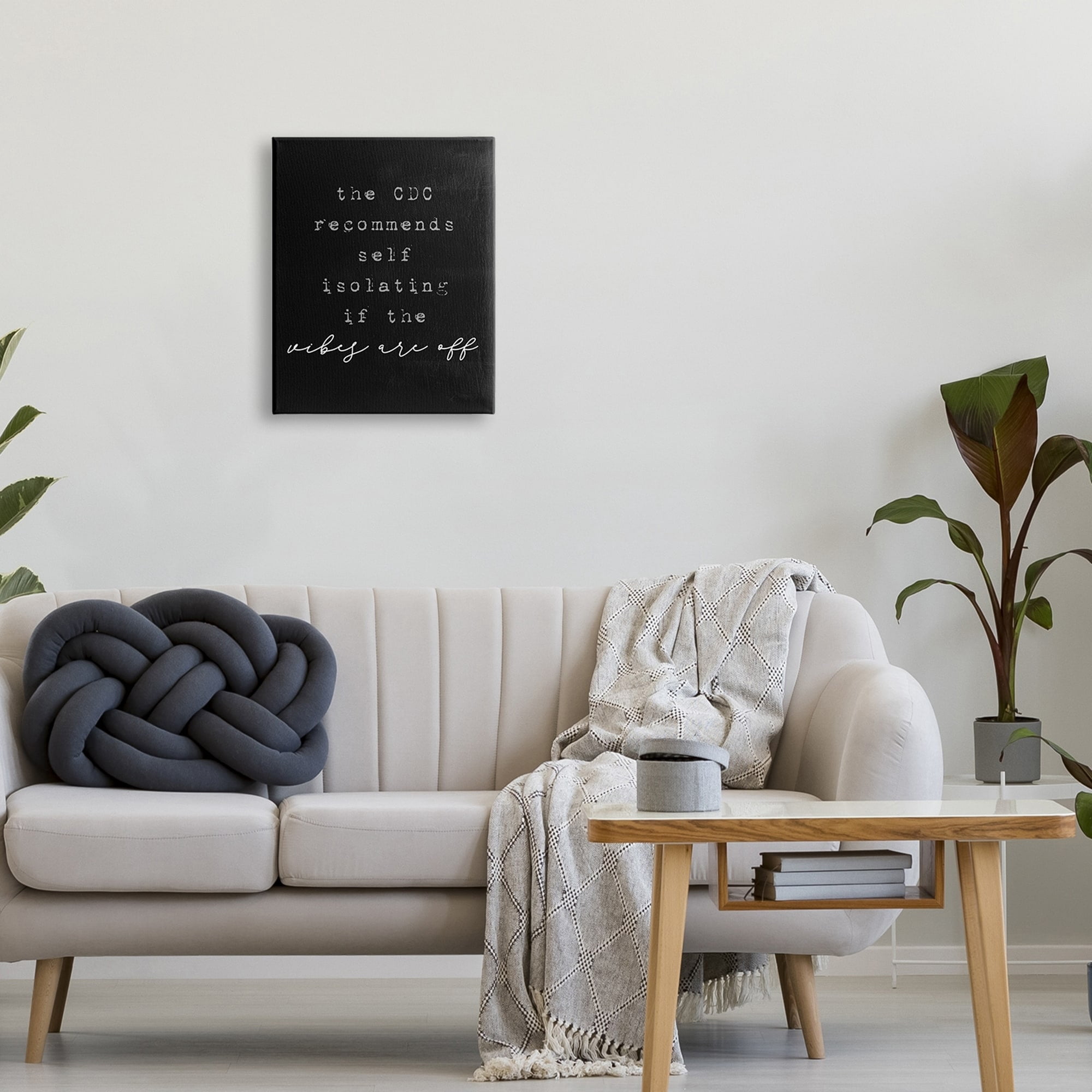 Stupell Industries CDC Recommends Self Isolating if Vibes Off Funny Phrase Novelty Painting Gallery-Wrapped Canvas Print Wall Art, 30 x 40, Design by Lil' Rue