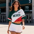 thumbnail image 5 of KDDYLITQ Mexico Jersey Women Soccer Cup 2026 Soccer Fan Crop Top Short Sleeve Football 2026 Soccer Print Jersey Dark Green 3XL, 5 of 7