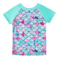 thumbnail image 5 of Girls Swimsuits Rash Guard Two Piece Set Short Sleeve Hawaiian Bathing Suit Kids Tankinis Swimwear 4-12T, 5 of 17