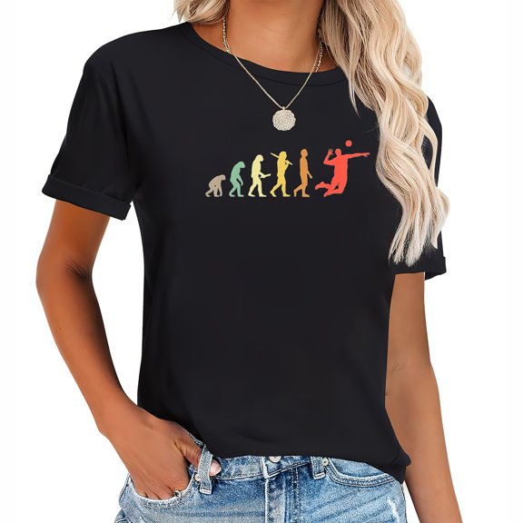 Retro Volleyball Evolution Gift For Volleyball Players T-Shirt