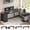 Black, variant on L Shaped Computer Desk with 5 Drawers, Reversible 78.7" Long Two Person Desk, Corner Office Desk with Storage
