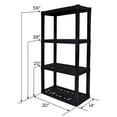 thumbnail image 4 of Oskar 4-Tier Storage Shelf, Heavy Duty 4-Shelving, Holds 400 lbs (180 kg), Black, 4 of 8