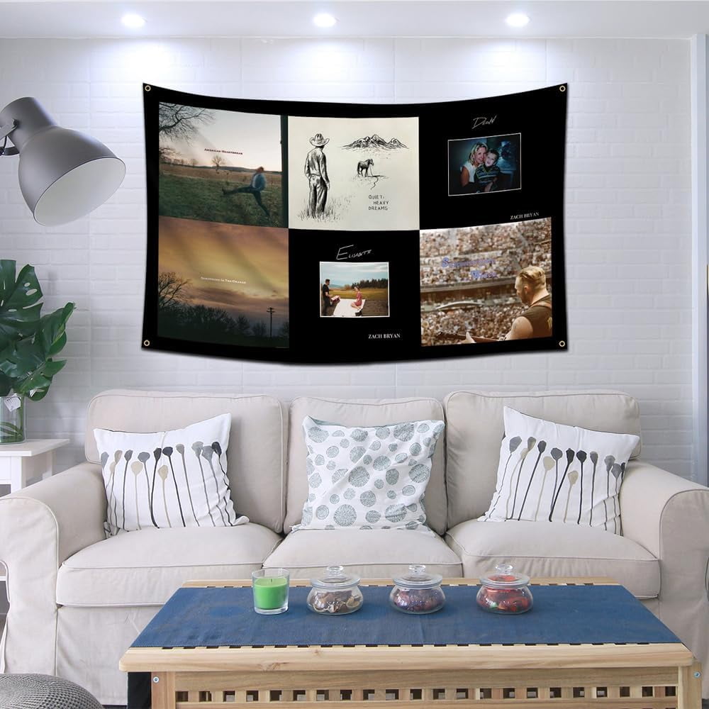 SURJDE Zach Singer Bryan Flag Tapestry Country Music Album Cover Collage Tapestry Funny Tapestry Wall Hanging 3x5 Ft Walmart