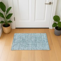 Addison Rugs Mayfield Premium Machine Washable Transitional Border Sky Rectangle Rug, 1'8" x 2'6"