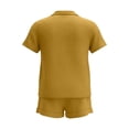 thumbnail image 5 of Aofany Two Piece Shorts Set for Women Lightweight Casual Summer Short Sleeve Half Button V Neck Shirts and Shorts with Pockets Loose Comfy Lounge Outfit Sets, 5 of 6
