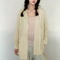 thumbnail image 3 of Ohufall Women's Hooded Cardigans Fashion Casual Open Front Bolero Shrug Summer Solid Color Light Breathable Long Sleeve Cardigan Top, 3 of 7