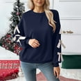 thumbnail image 4 of Long Sleeve with Bows Cute Sweatshirts for Women 2025 Fall Winter Casual Crewneck Sweatshirt Pullover Tops, 4 of 7
