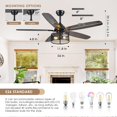 thumbnail image 2 of Ventilador de techo Hounberi Farmhouse de 56 cm con luz y mando a distancia, 2 of 9