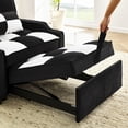 thumbnail image 5 of Holaki 70.5'' Convertible Couch Bed,Extra Long Teddy Fabric Single Pull Out Sofa Bed,4 in 1 Adult Sleeping Chair,Recliner Chair with Pillow,Adjustable Backrest,Black White, 5 of 10