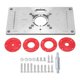 thumbnail image 1 of Aluminium Router Table Insert Plate for Woodworking Benches Milling Trimming Machine 8 Holes with Rings, 1 of 5