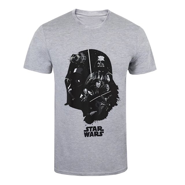 Star Wars - Camiseta Sith para Hombre (Gris Jaspeado)