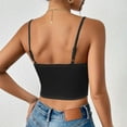 thumbnail image 5 of Women's Sexy Satin Bustier Boned Spaghetti Straps Corset Sleeveless Slim Crop Top Night Party Going Out Outfits, 5 of 7
