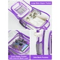thumbnail image 3 of TSV Waterproof Clear Backpack for Stadium Use, Heavy Duty Transparent PVC Backpack for Concert Sport Events, Purple, 3 of 6