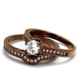 thumbnail image 5 of IP Coffee light Stainless Steel Ring with AAA Grade CZ in Clear for Women Clear Stone Color Style TK1330LC Size 9, 5 of 5