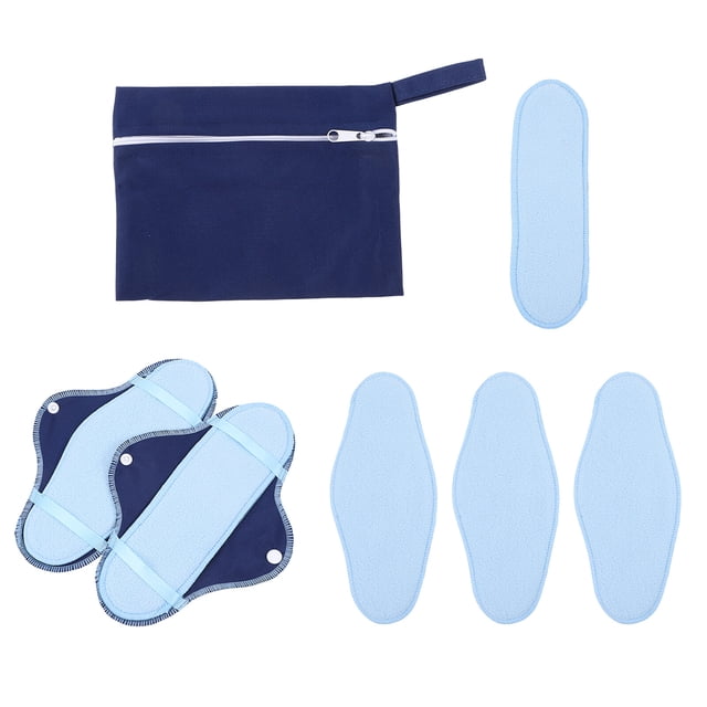 Juego de 8 compresas higiénicas de forro polar lavables para lactancia.