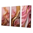 thumbnail image 3 of Designart "Gold Pink Succulent Alchemy Liquid Glam I" Abstract Shapes Wall Art Set Of 3 - Transitional Gold Gallery Set For Office Decor, 3 of 6